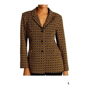 Cabi Kensington Proper Standout Medallion Print Knit Blazer Jacket